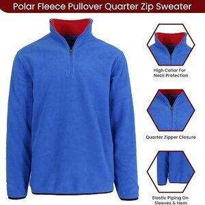 Men’s Quarter Zip Thermal Fleece Pullover Long Sleeve Sweatshirt Mid Weight Swea